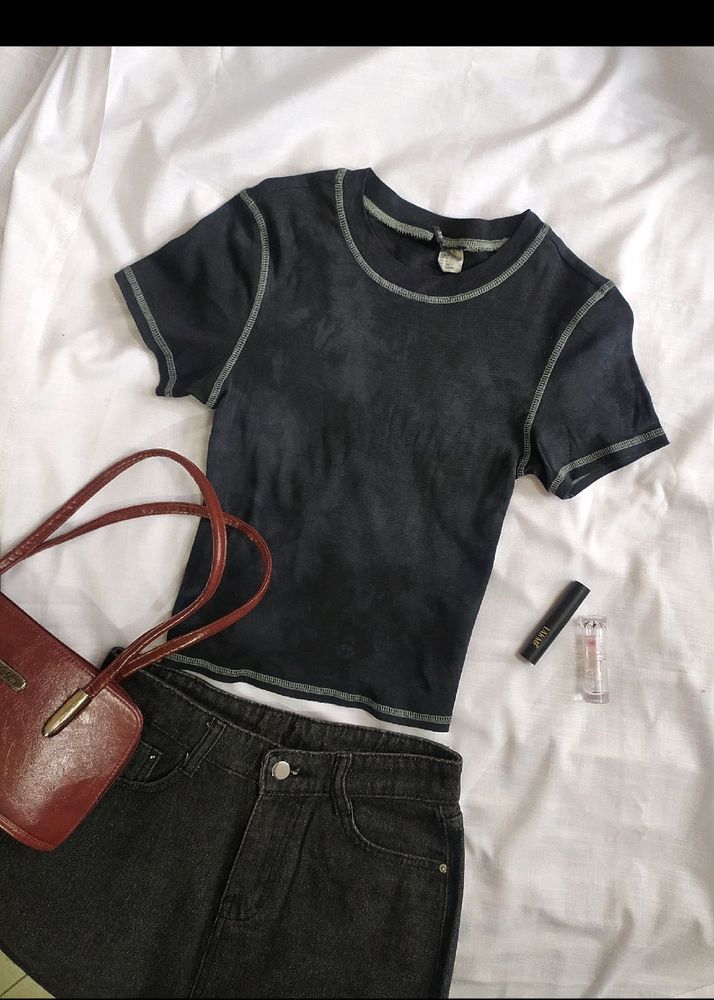 H&amp;M Y2K Faded Fitted Top