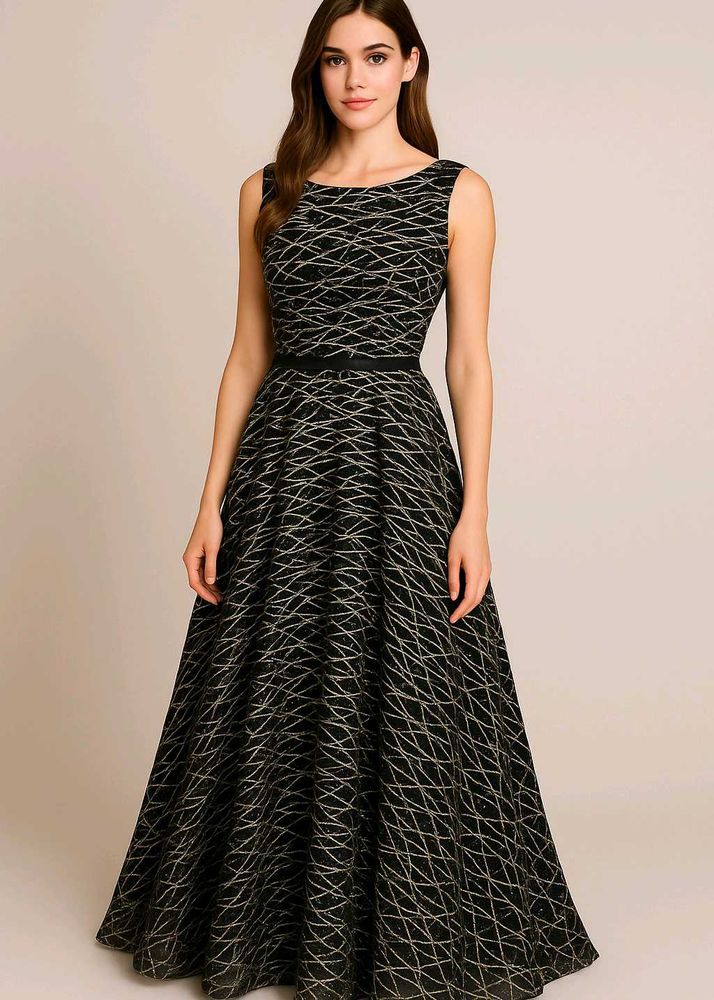 Elegant Black &amp; Silver Evening Gown