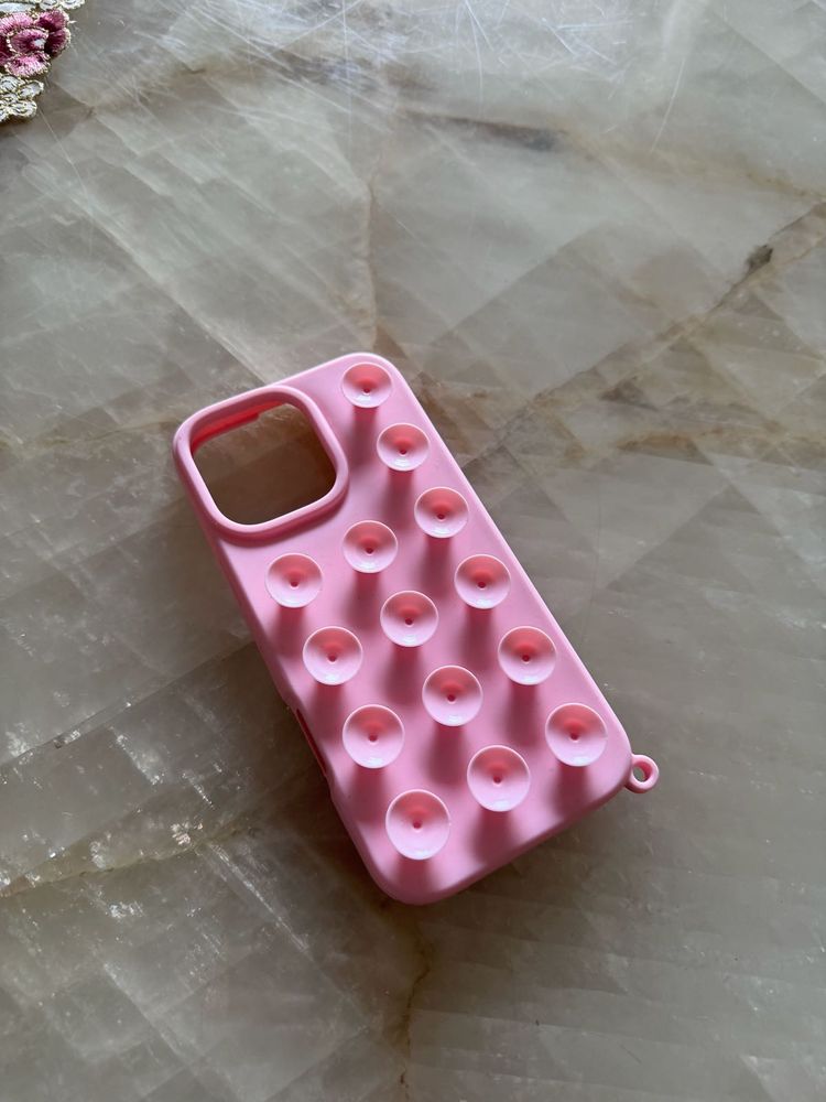 Pink Phone Case with suction 16 pro max
