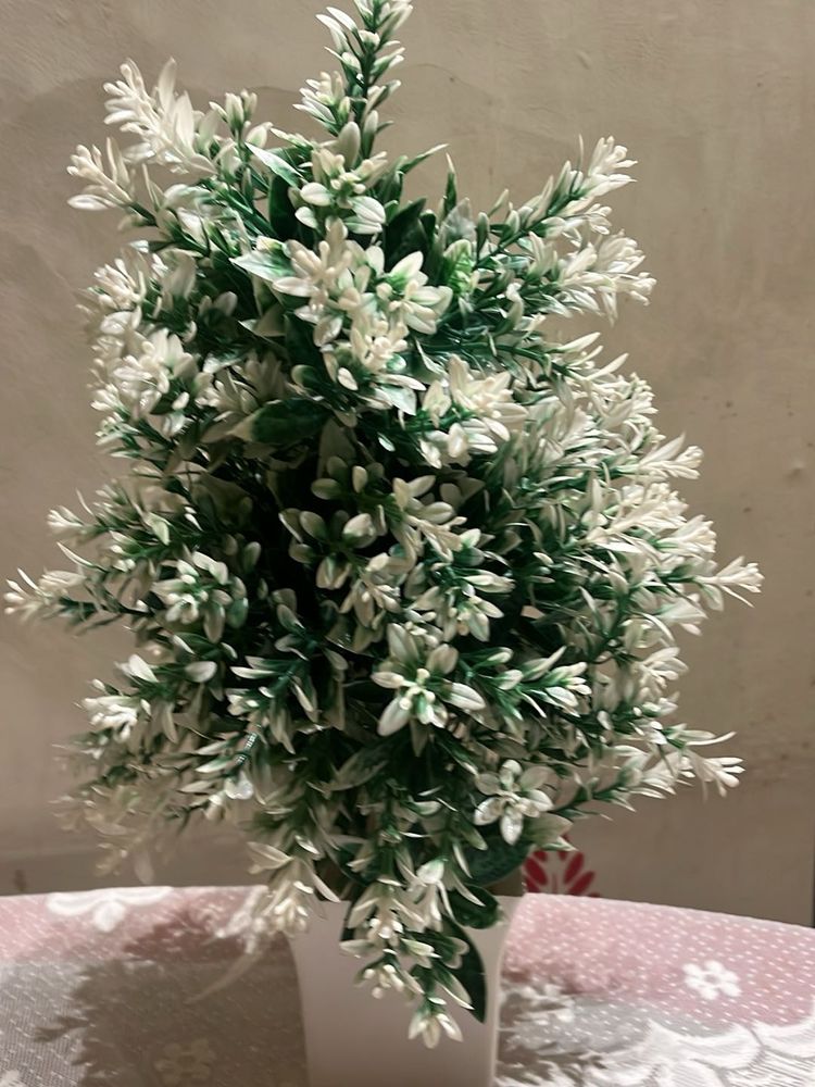 Artificial Plant in White Pot