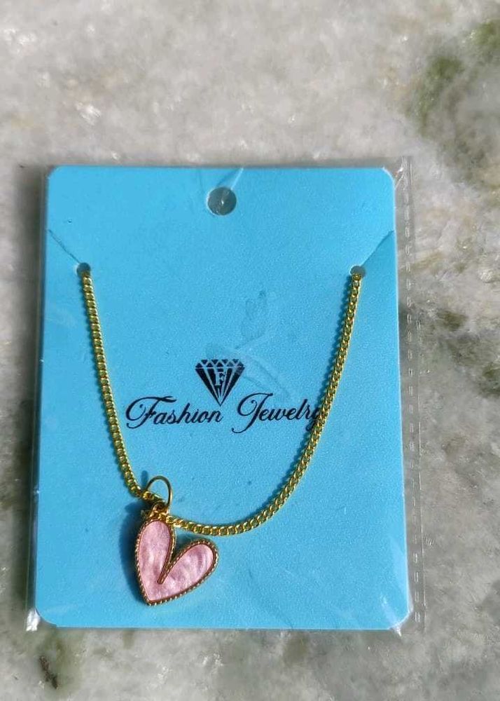 Pink Heart Pendant Necklace