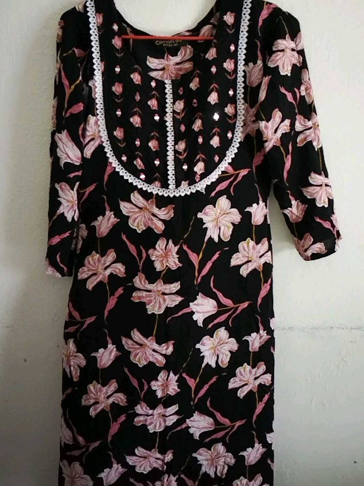 Flower Print Kurta Set