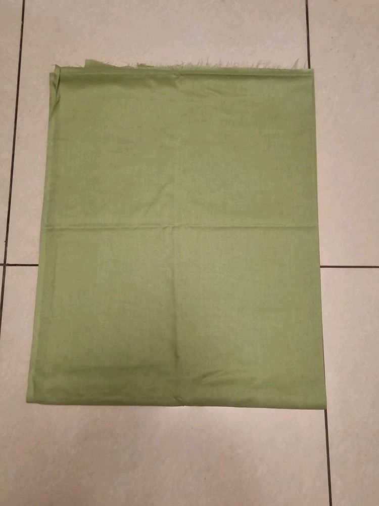 Unstitched Plain Cotton  Pista Green Fabric