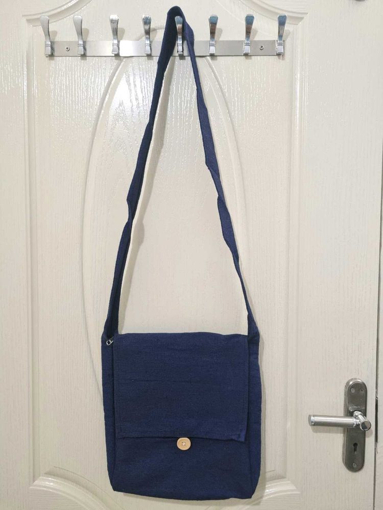 Blue Crossbody Cotton Bag
