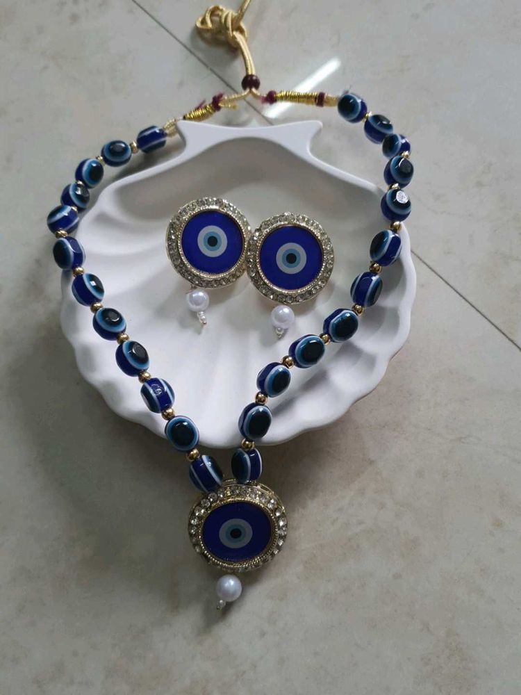 Evil 👁 Eye Necklace Set With Earings