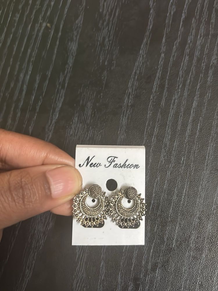 Silver Jhumka Earrings