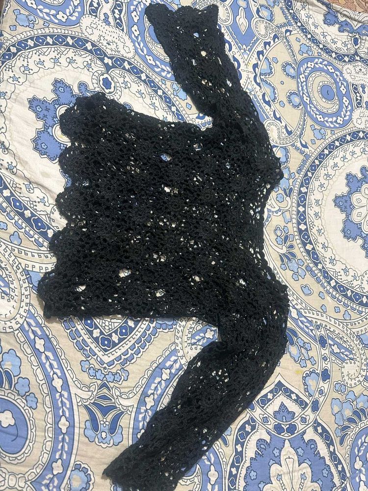 Crochet Black Top