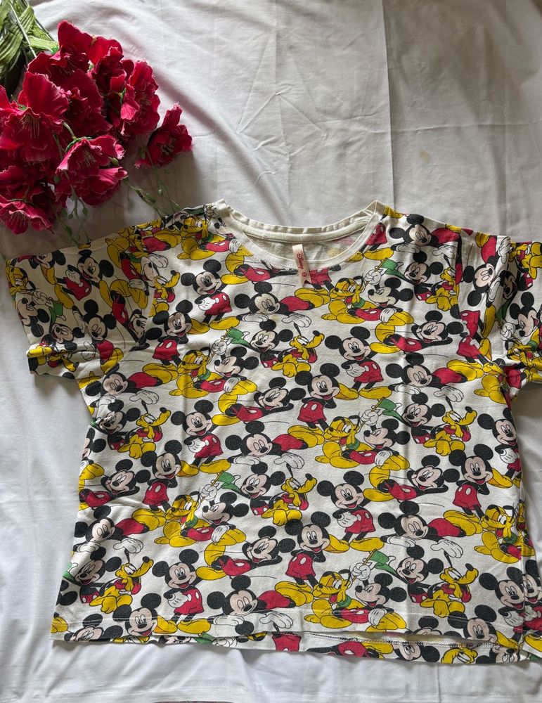 Mickey Mouse Print Tee