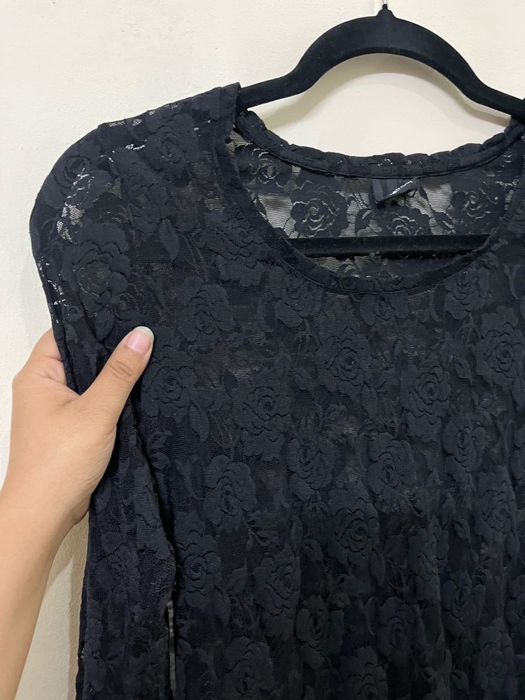 Elegant Black Lace Top