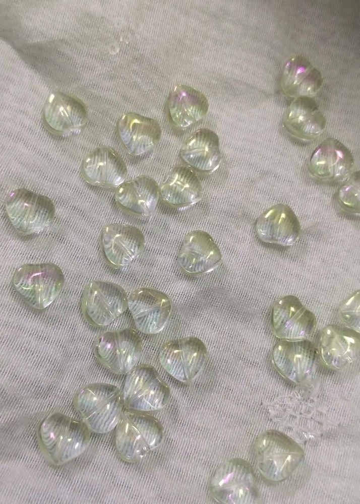 Iridescent Heart Shaped Beads