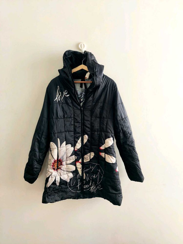Authentic Desigual Floral Print Puffer Coat