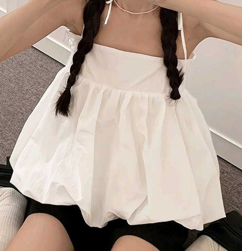 White Babydoll Tank Top