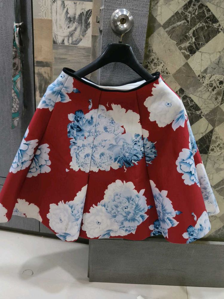 Floral Red Skirt