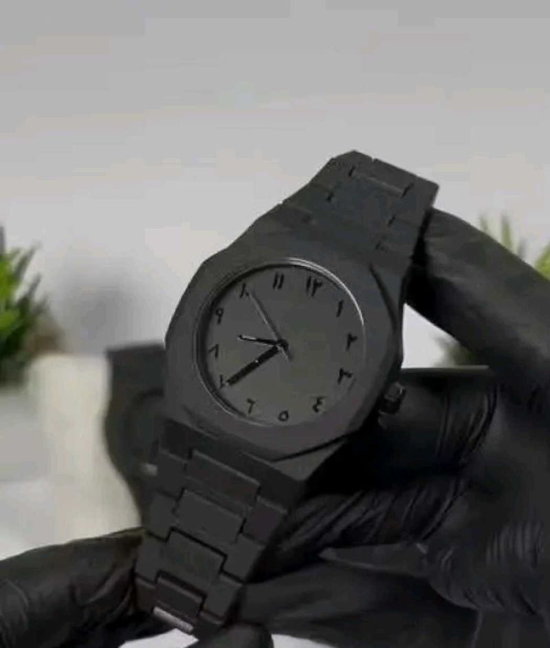 Sleek Black Arabic Numeral Watch