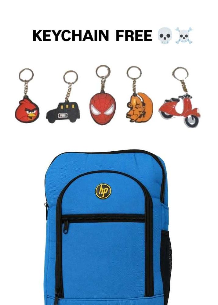 Blue HP Backpack w/ Keychains free