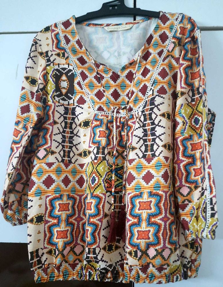 Aztec Print Top M