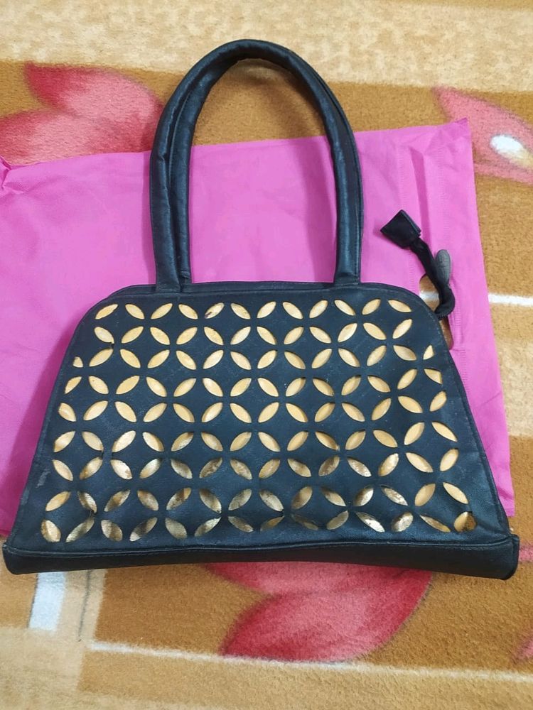 Black &amp; Golden Handbag