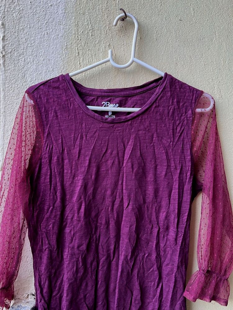 New Purple Top 💜with Mesh Sleeves🪻