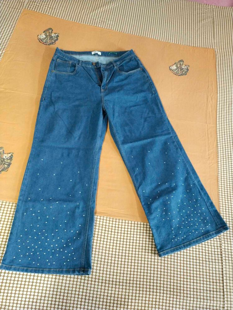 Wide Leg Denim Jeans