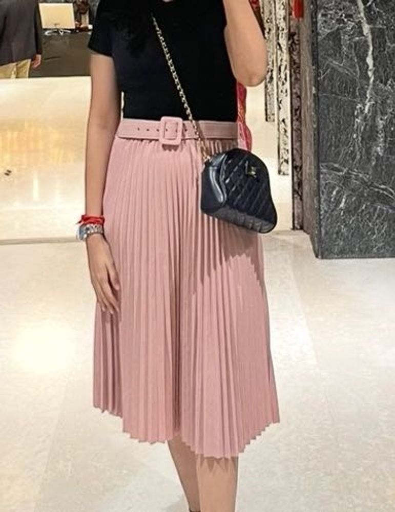 Pleated Midi Skirt