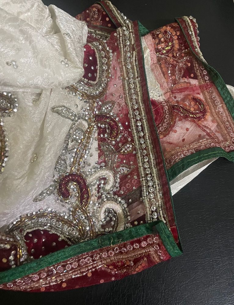 Heavy Embroidered Indian beige Stitched Saree