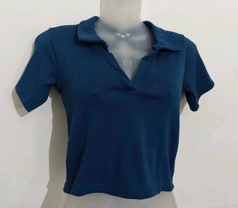 Blue Crop Top