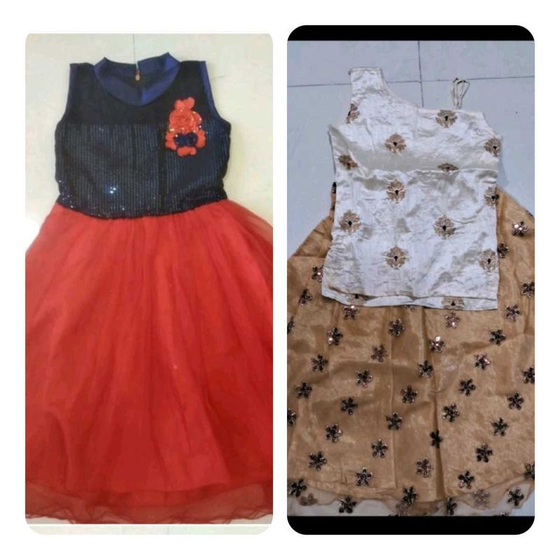 Beautiful Frock, Top And Skirts For Girl♥️