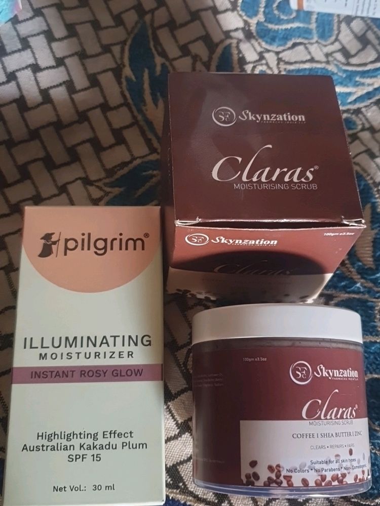 Combo Of PilgrimMoisturer, Skynzation Coffe Scrub