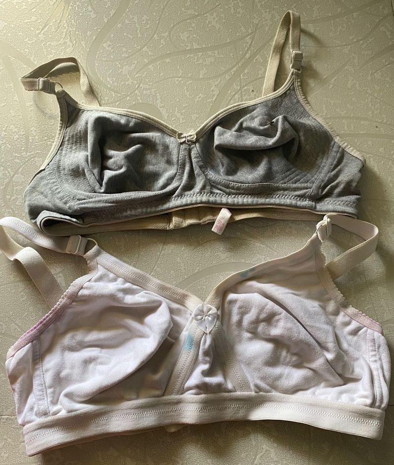 Set of 2 Soft Cotton Non-Padded Bras