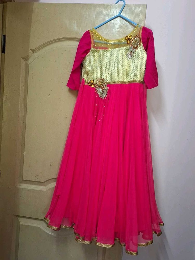 Pink &amp; Gold Ethnic Gown