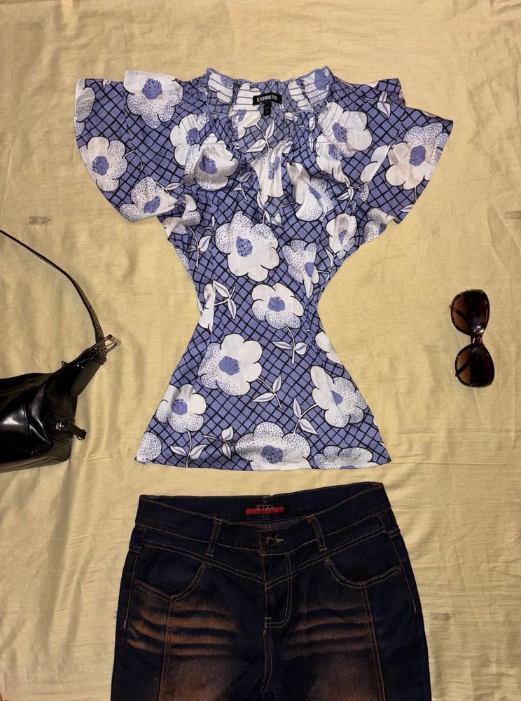 °❀⋆.ೃ࿔*:･y2k floral top °❀⋆.ೃ࿔*:･