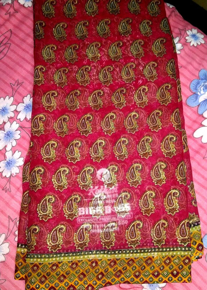 Red Paisley Dress Material