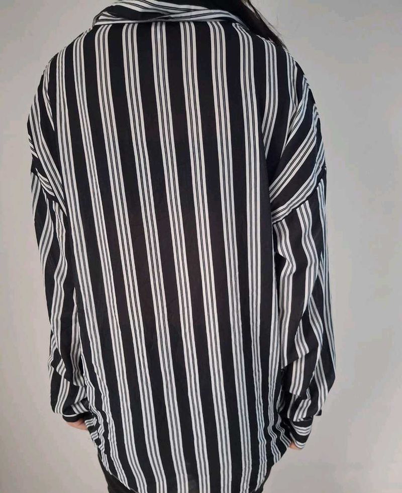 Black And White Stripped Oversized shirt