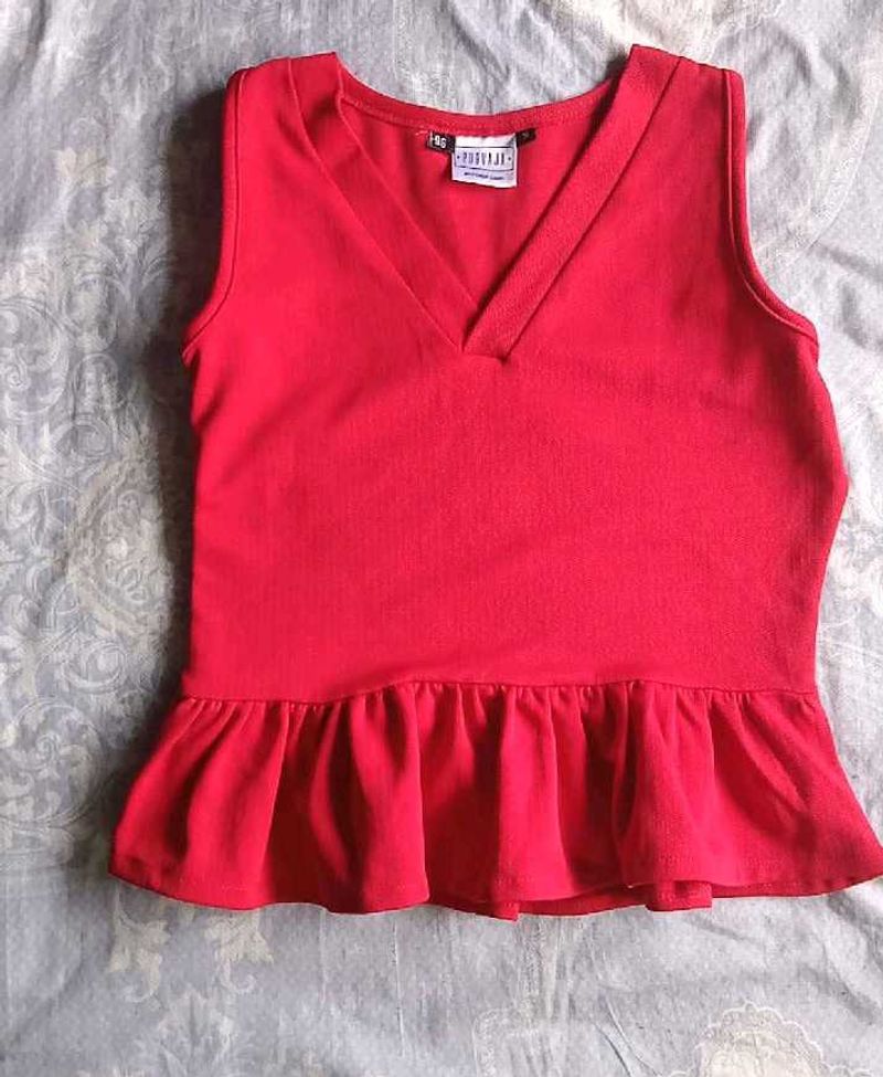 Red Peplum Top🍒✨