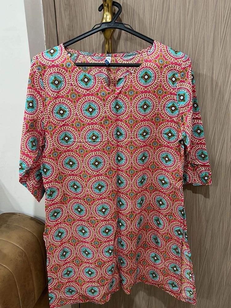 Printed Pink Kurta