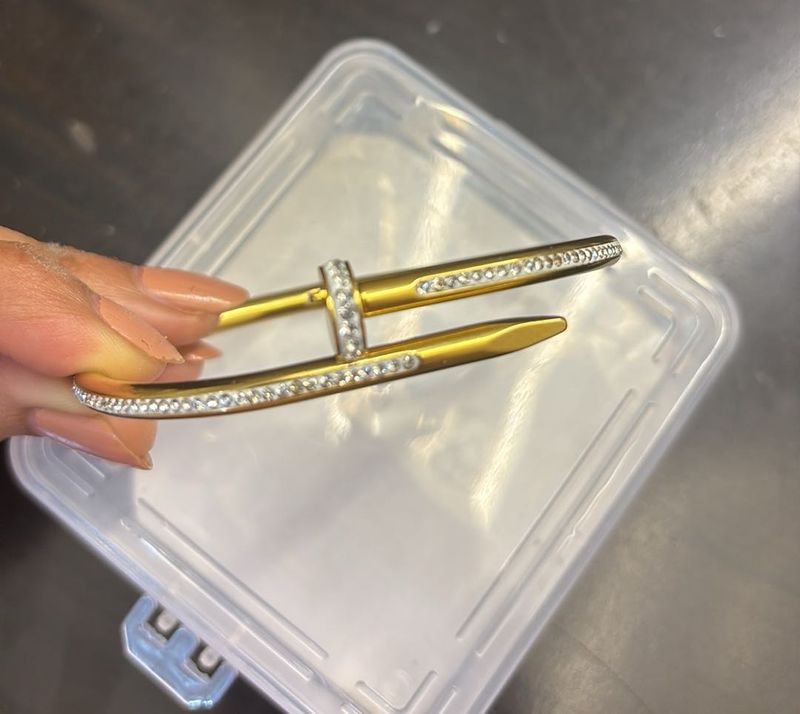 Sparkling Nail Bangle Bracelet