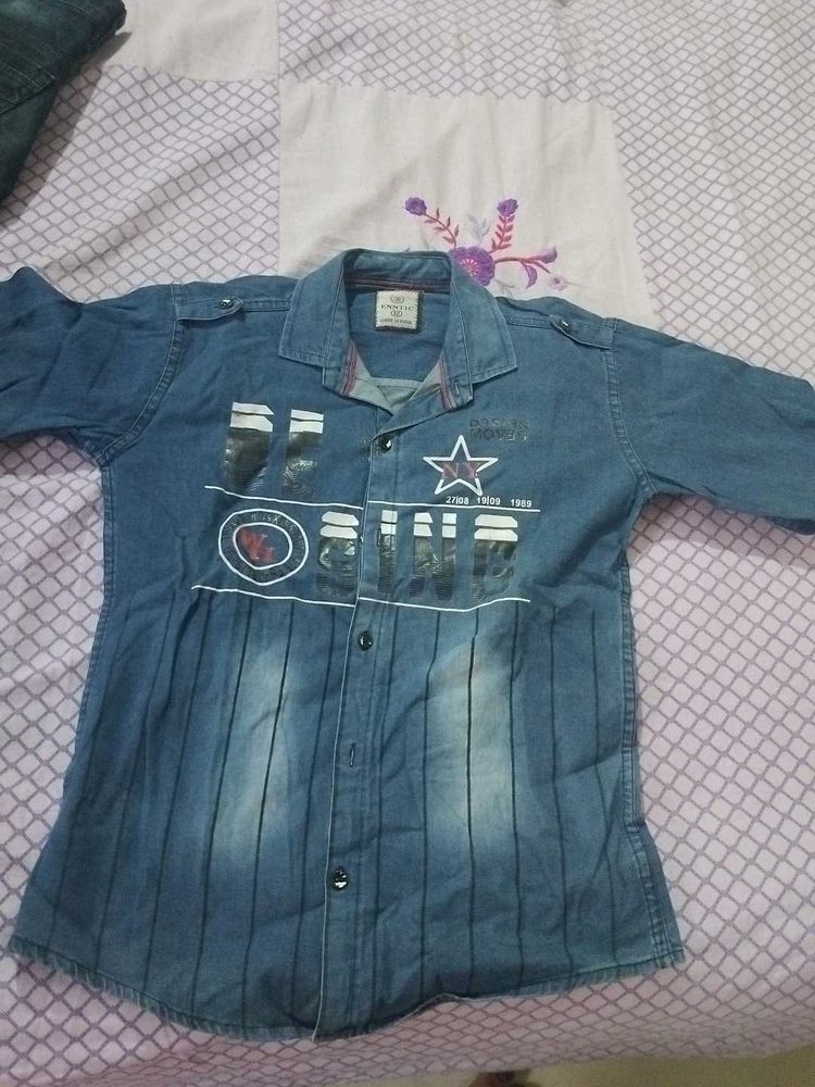 Boys Denim Button Down Shirt