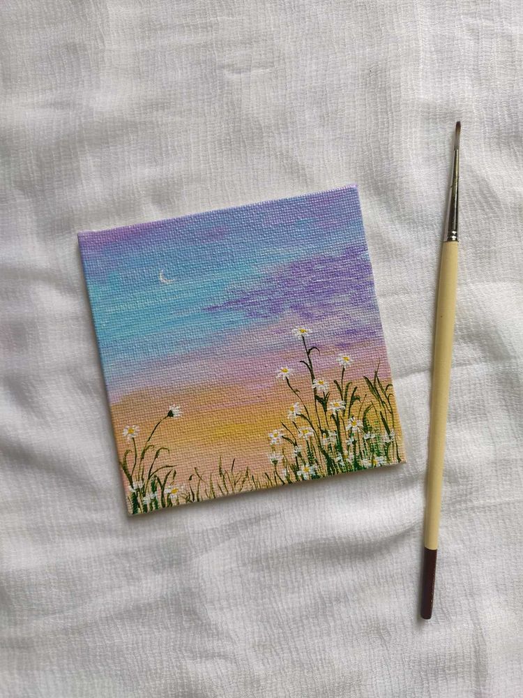 Mini Canvas Painting🌜🌼