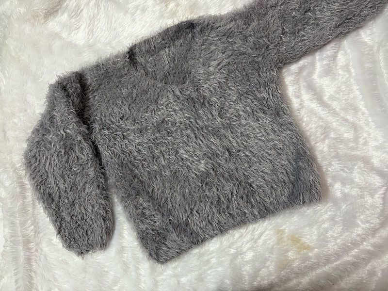 Gray Fuzzy Sweater