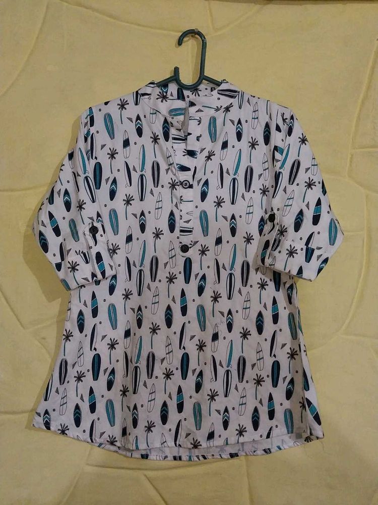Surfboard Print Tunic Top