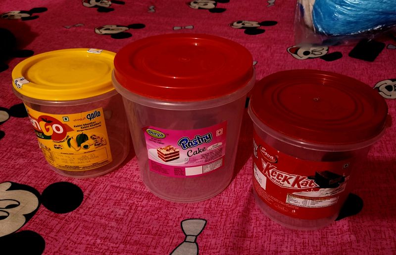 3D METRO SUPER STORE Plastic Grocery Container -10000ml, 7500ml,7500ml (Pack Of 3, Red, Yellow)