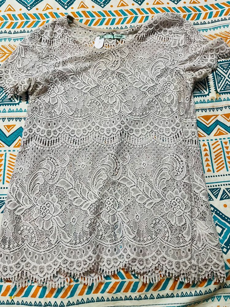 Women Lavender Crochet Top