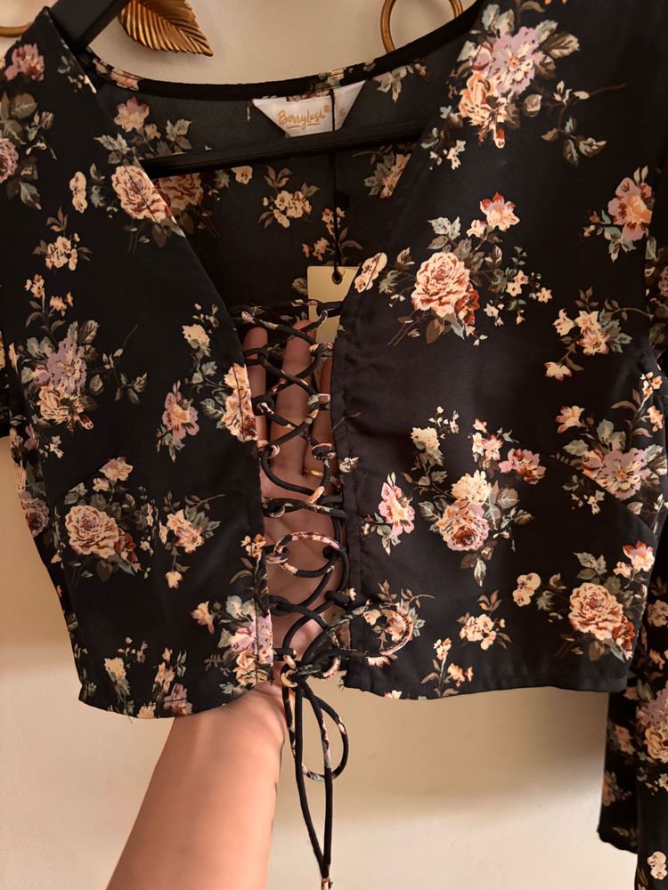 Beautiful Black Floral Co Ord Set