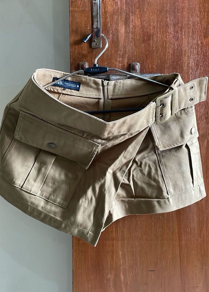 Khaki Wrap Skort