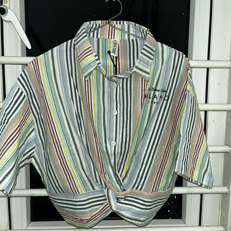 Striped Knot-Front Top
