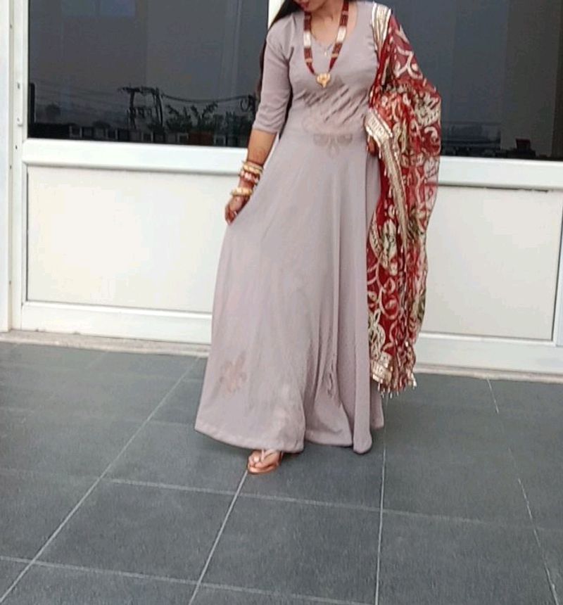 Grey Colour Gown