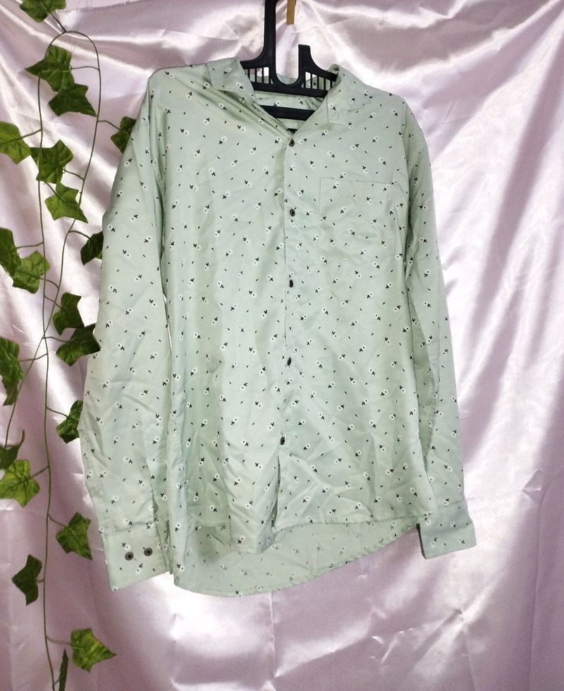 Green Floral Print Shirt