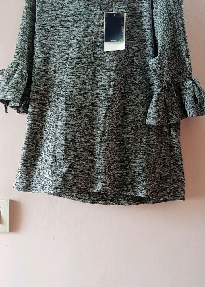 Grey Colour Crop Top