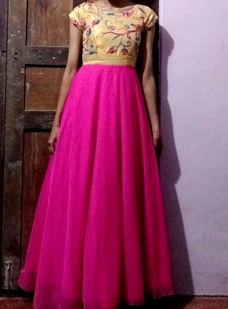 Pink Embriodery Dress