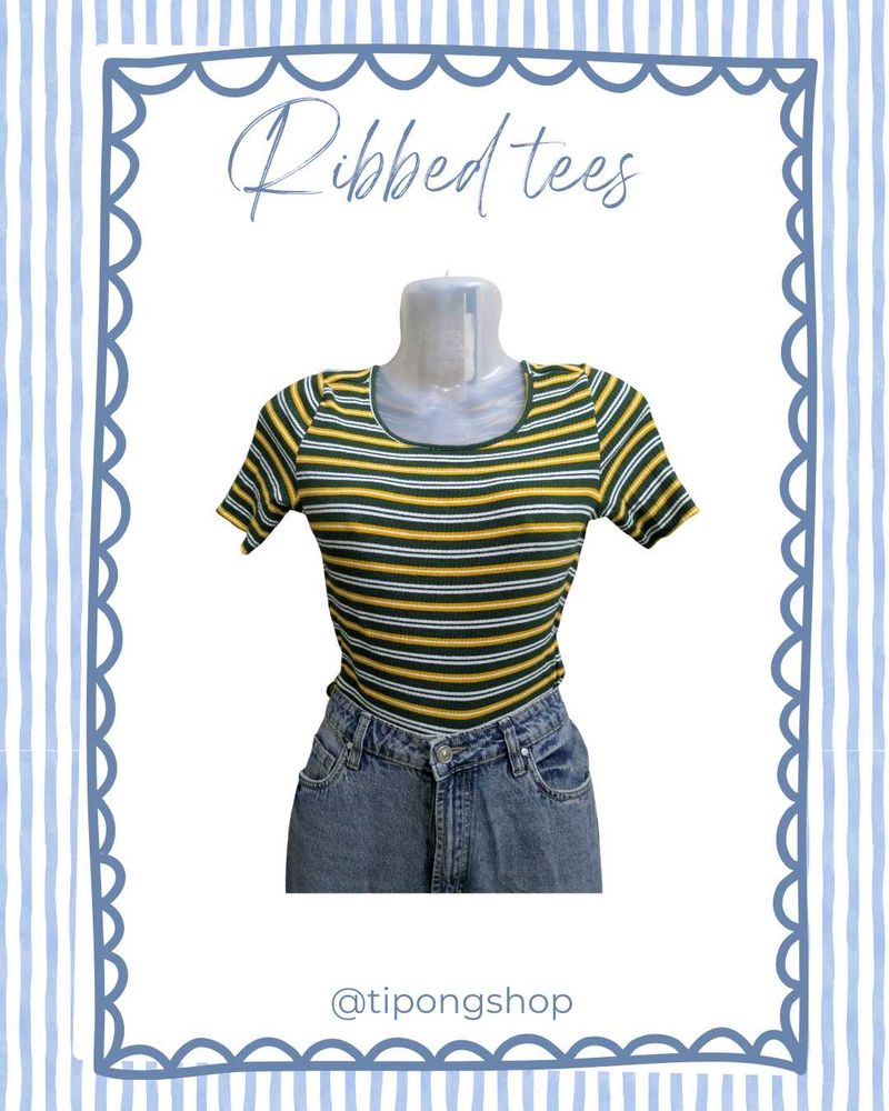 Striped Ribbed Tee